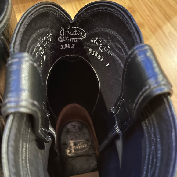 Mens Justin Brand Genuine Exotic smooth Ostrich Roper Boots. Style 3342 - Picture 8 of 12